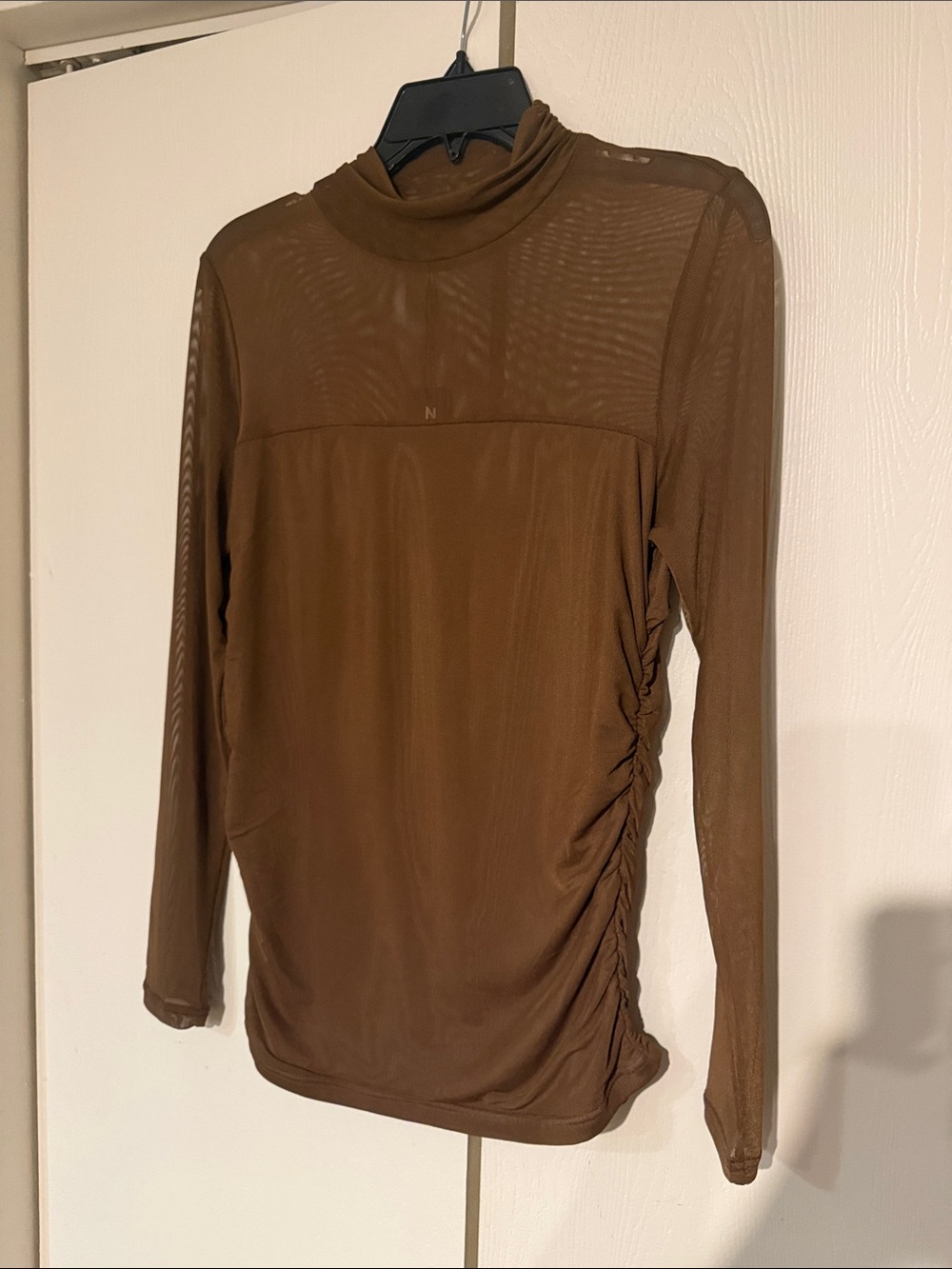 zeagoo Brown Long Sleeve Mock Neck Top Size L
